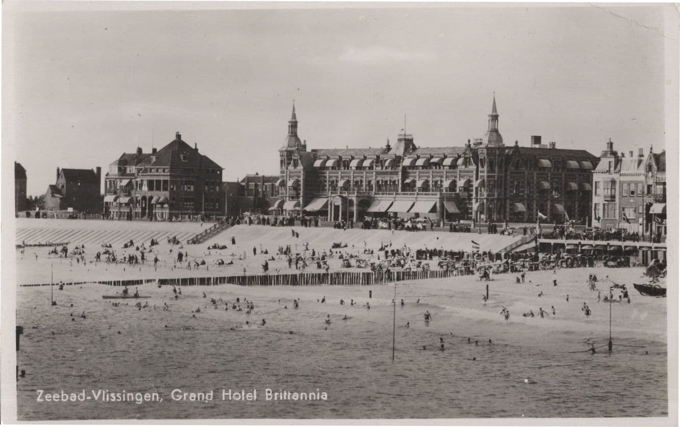 Vlissingen Grand Hotel Britannia Holland Old Postcard