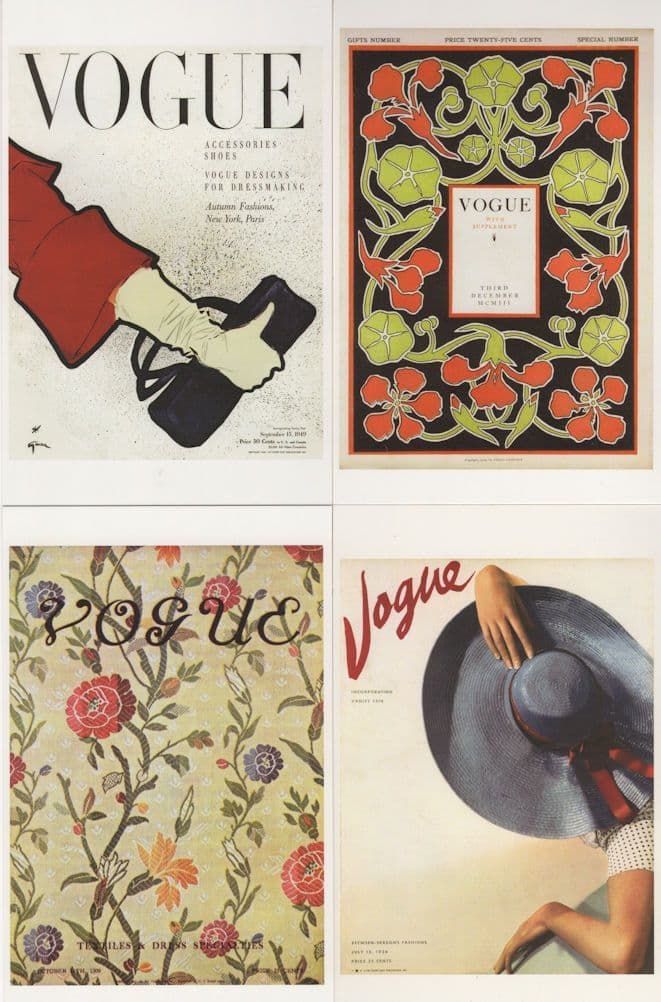 Vogue Vintage Magazine Tapestry Design Textiles 4x Postcard s