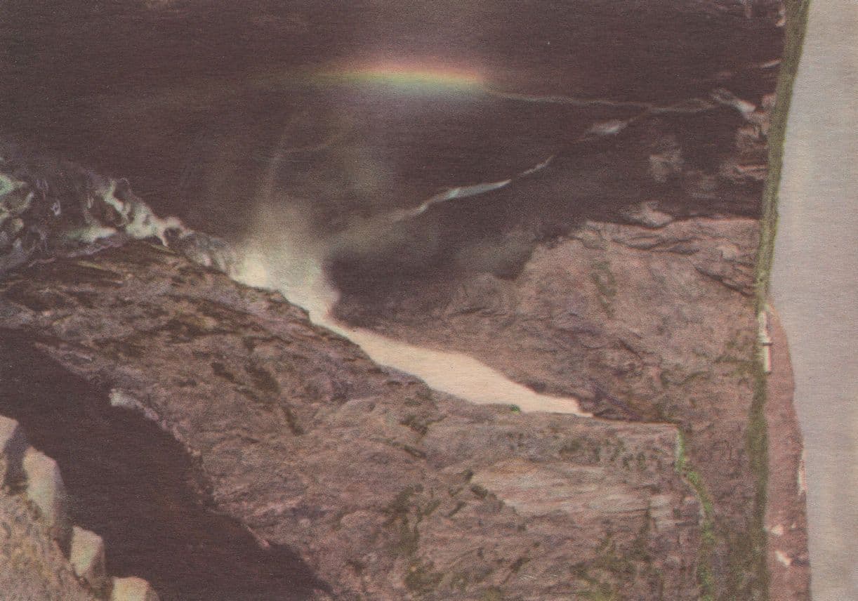 Voringsfossen Hotell Norway Fossil Hotel Rainbow 1950s Postcard