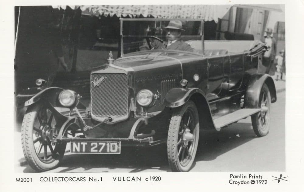 Vulcan Classic Car in 1920 Posh Driver Real Photo Postcard