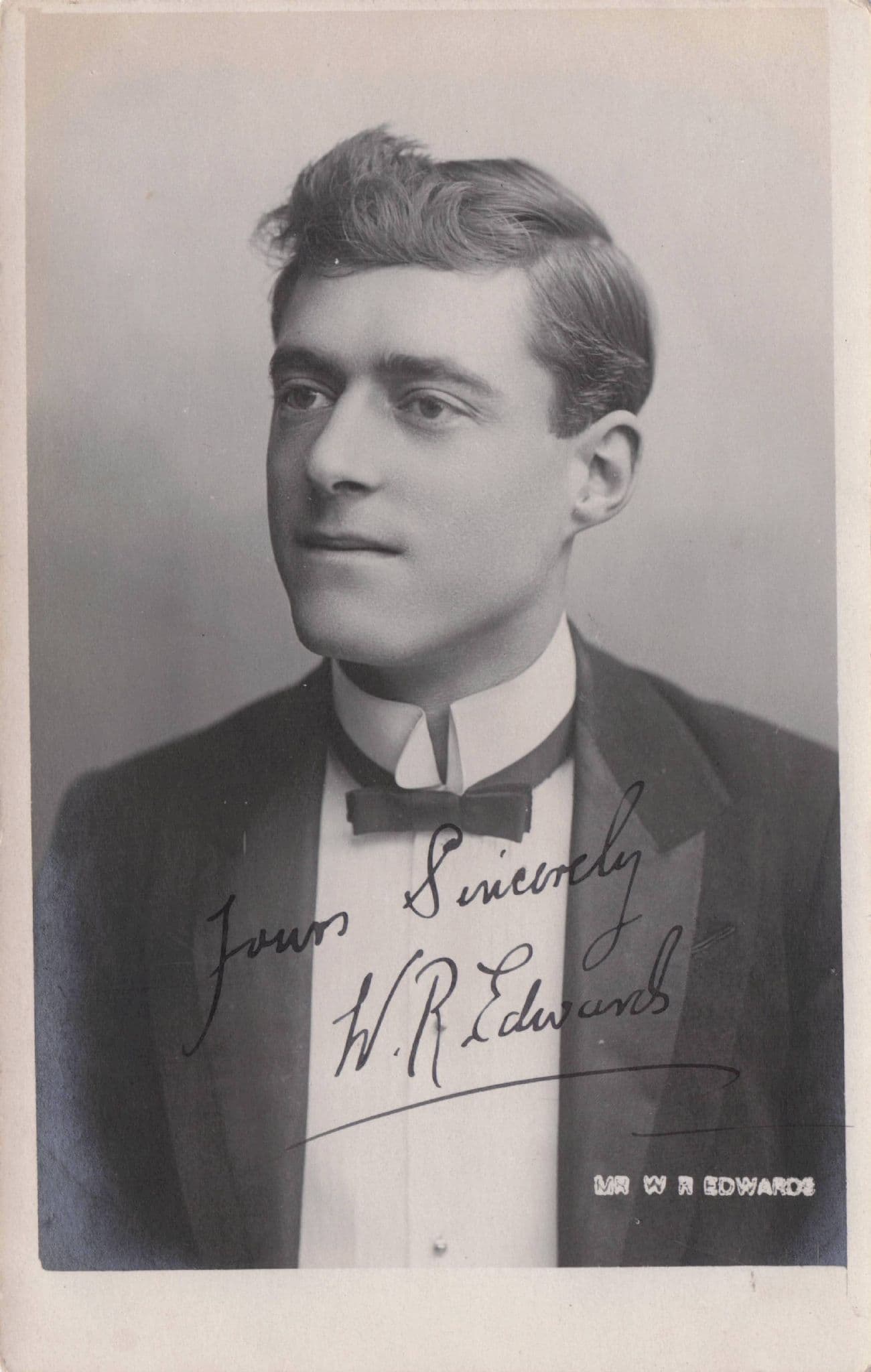 W R Edwards Theatre Actor Antique Signed Photo Postcard