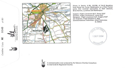 Waddington RAF Station Eric Baldwin 463 467 Squadron Map Ltd to 80 Hand Signed FDC
