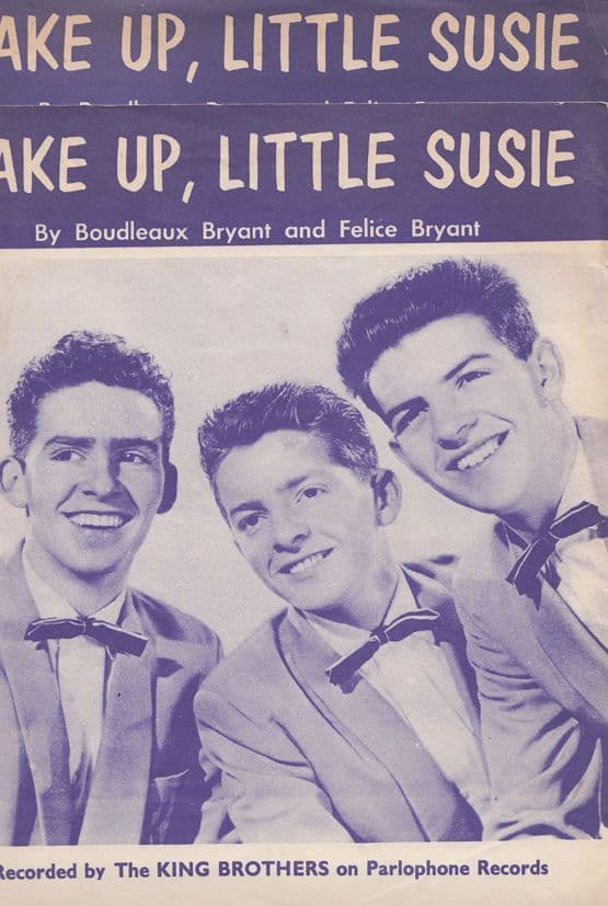 Wake Up Little Susie The King Brothers 1950s Sheet Music