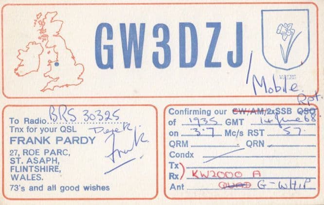 Wales Flintshire Amateur Radio Club QSL Vintage Welsh Postcard