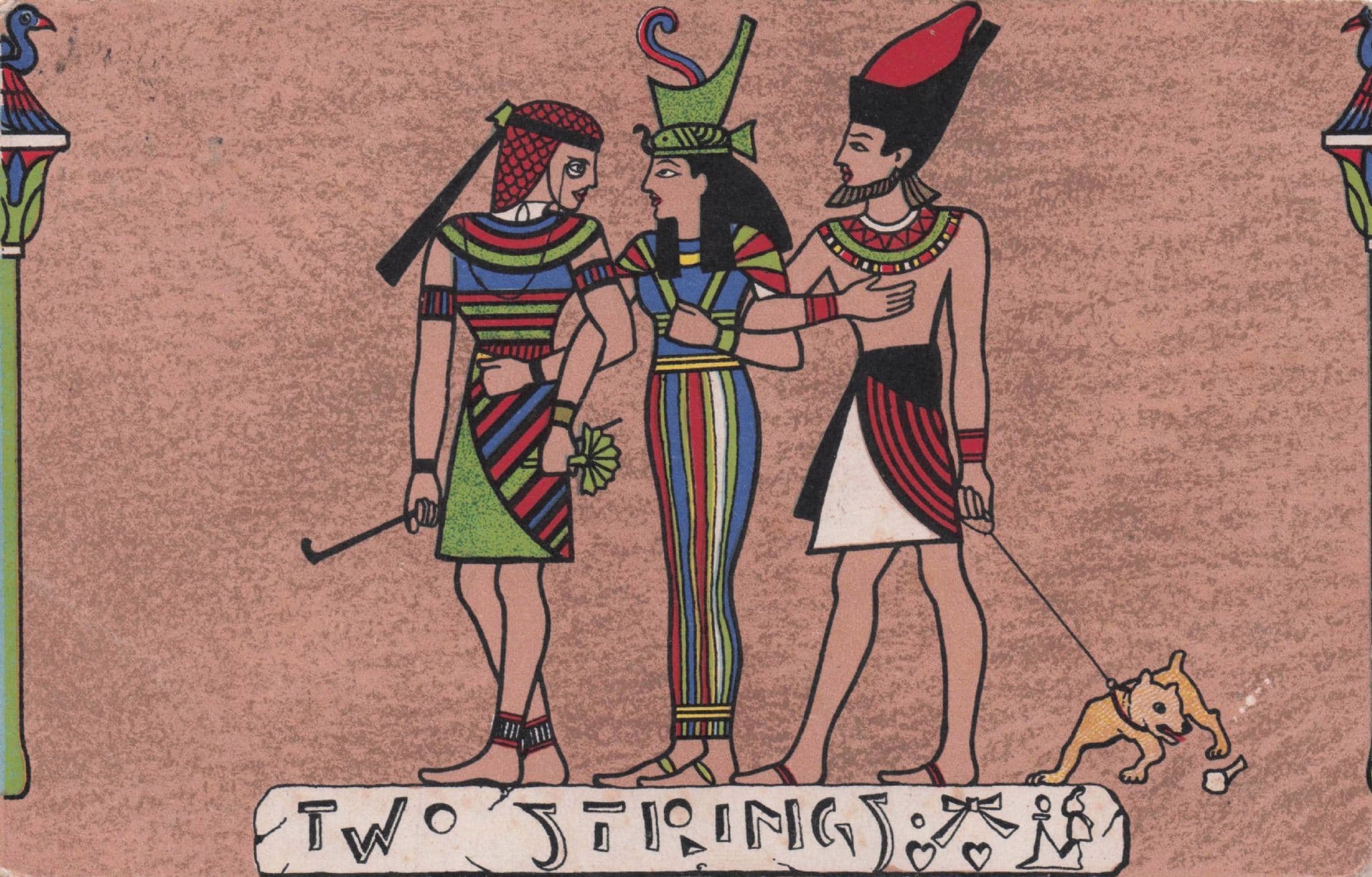 Walk Like An Egyptian Old Posh Egypt 1905 Art Comic Humour Postcard