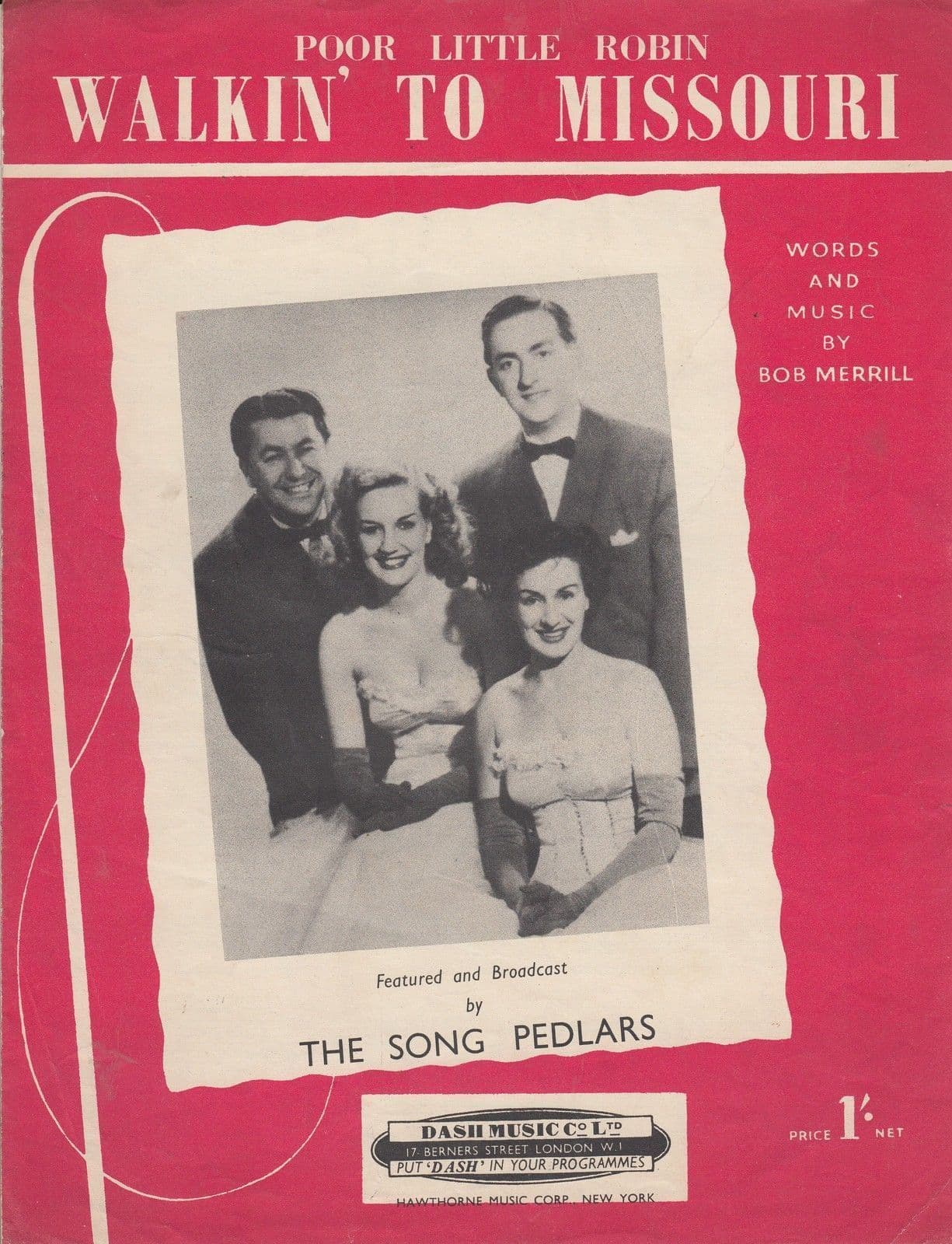 Walking To Missouri The Song Pedlars 1950s Sheet Music
