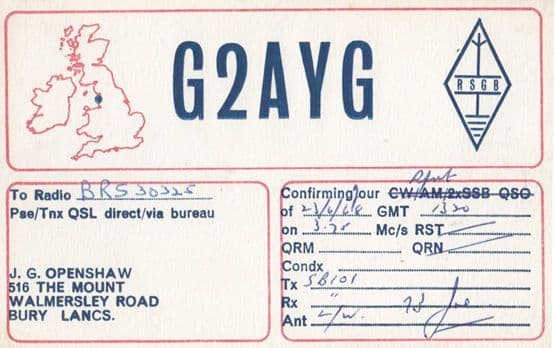 Walmsersley Road Bury Lancashire Amateur Radio QSL 1960s Postcard