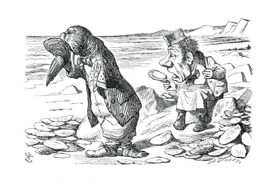 Walrus Carpenter Poem Alice Through The Looking Glass Book Postcard