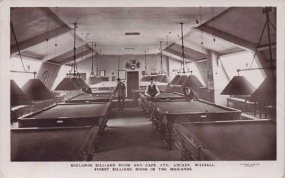 Walsall Finest Billiard Hall In West Midlands Military Old RPC Postcard