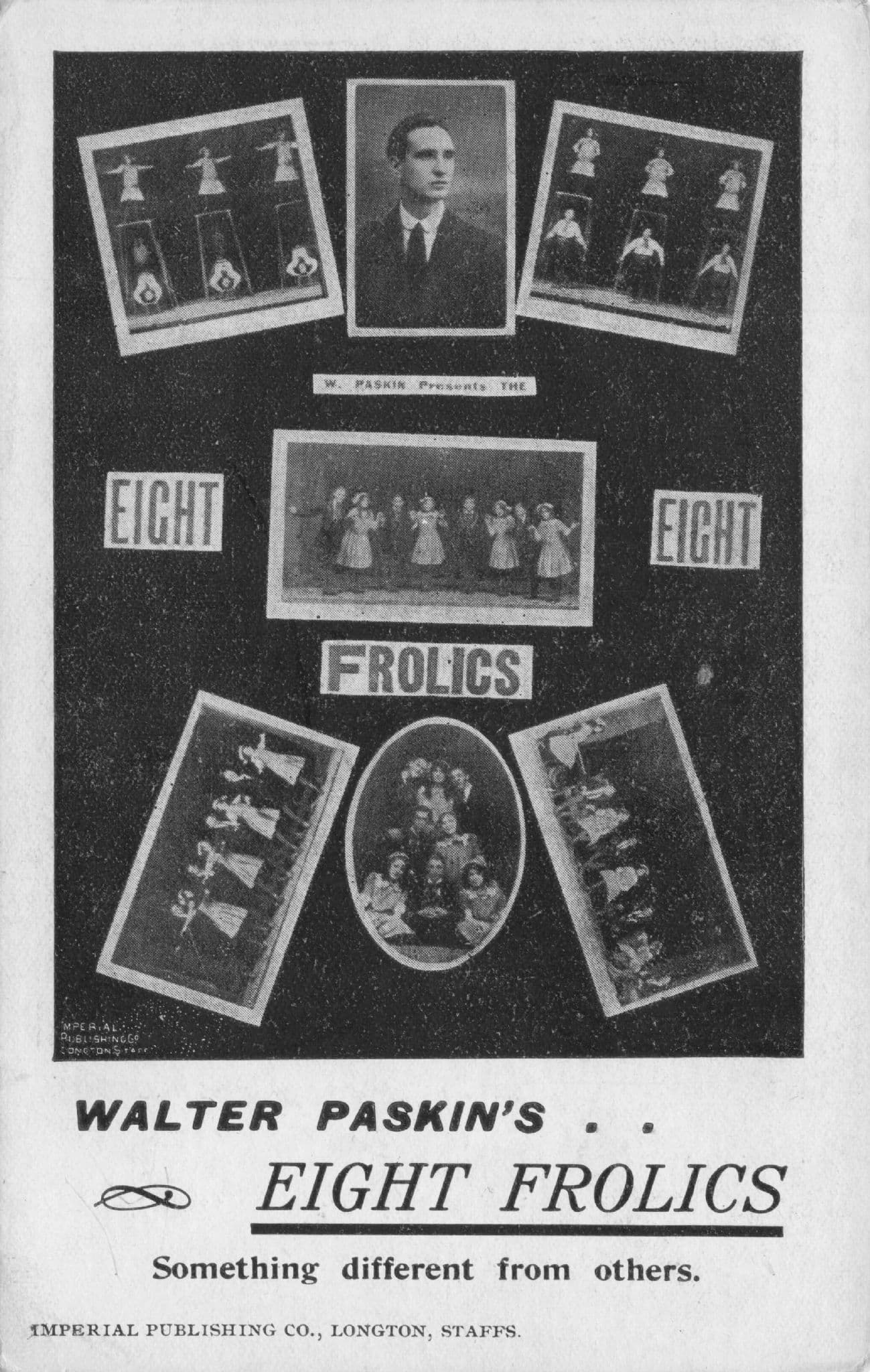 Walter Paskins Eight Frolics Circus Variety Show Antique Postcard