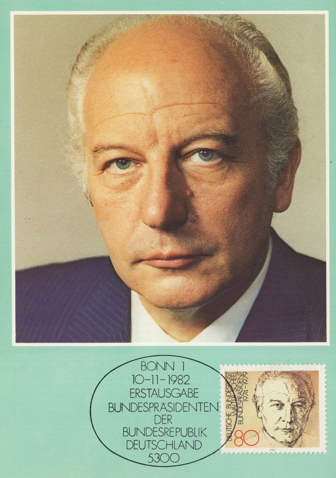 Walter Scheel Nazi Party & 1970s German President Postcard FDC