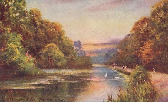 Wanstead Park Lake Oilette Antique Postcard