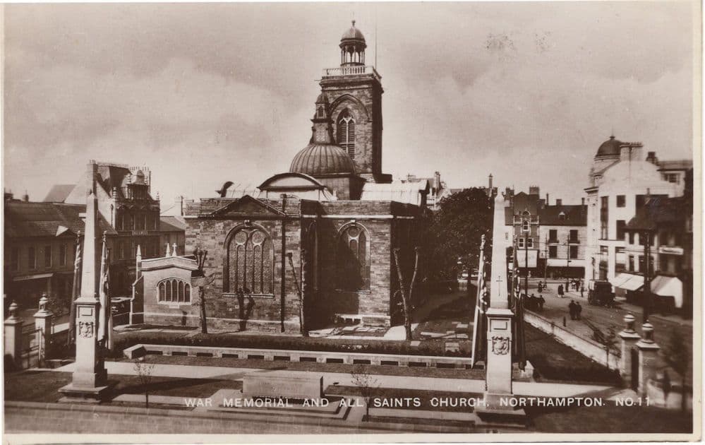 War Memorial Northampton Real Photo Old Postcard