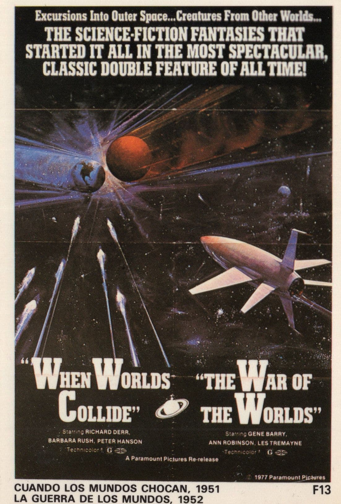 War Of The Worlds When Collide Double Movie Film Launch Postcard
