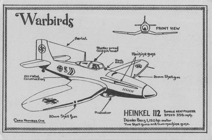 Warbirds Heinkel 112 Military Plane Rare Ltd 100 Postcard