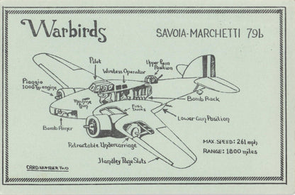Warbirds Savoia Marchetti 79B Military Plane Rare Ltd 100 Postcard