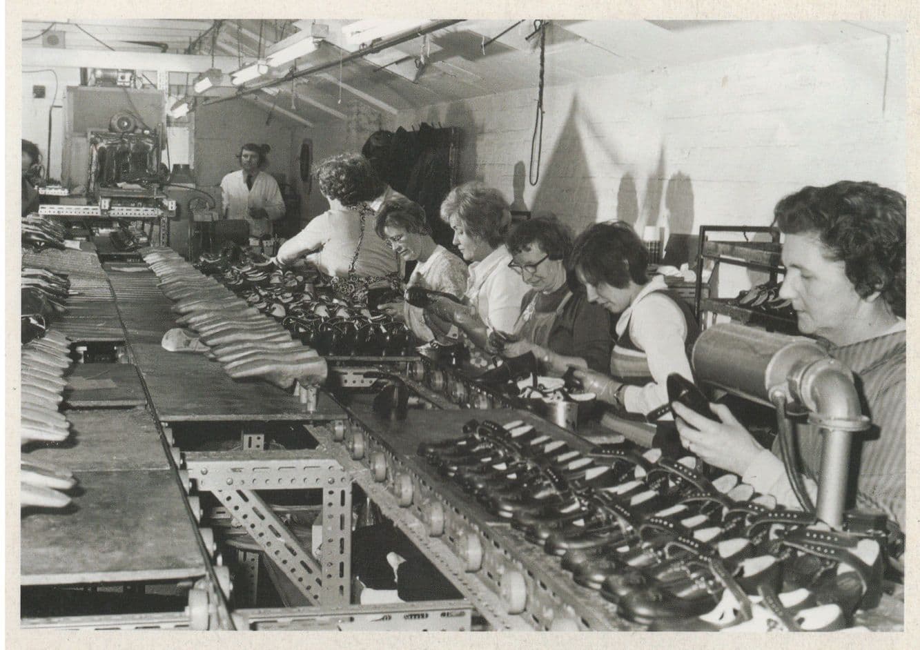 Ward Shoe Makers Factory in 1974 Norwich Norfolk Production Line Postcard