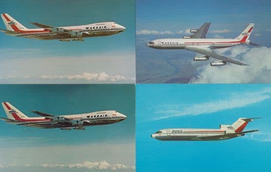 Wardair Boeing 747 727 707 Plane 4x Canada Canadian Aircraft Postcard s