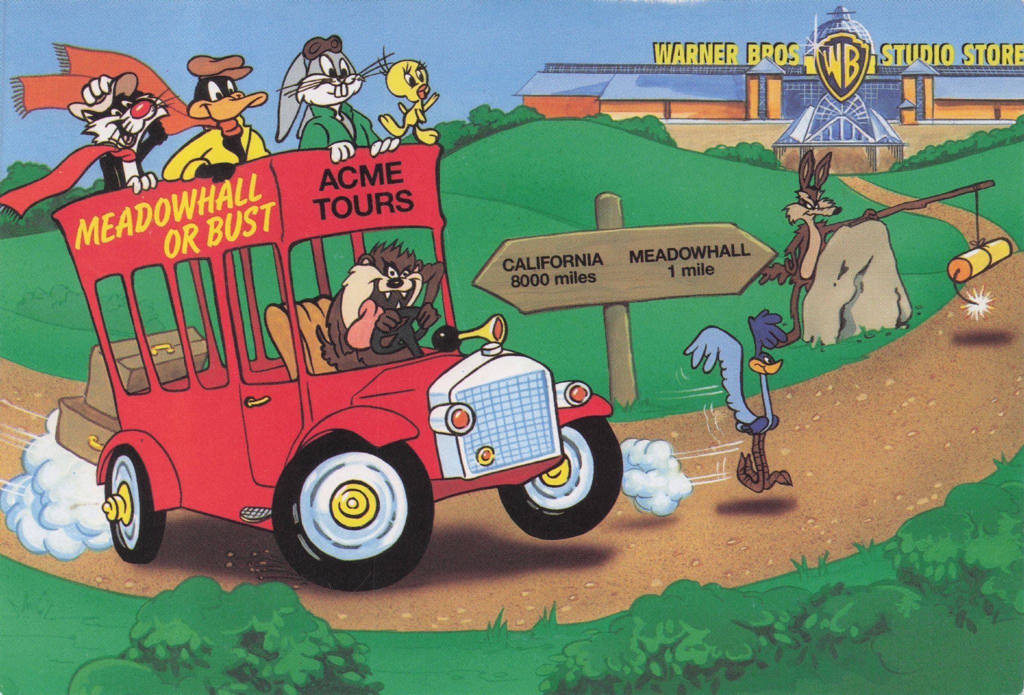 Warner Bros Studio Store Sheffield Opening Advertising Postcard