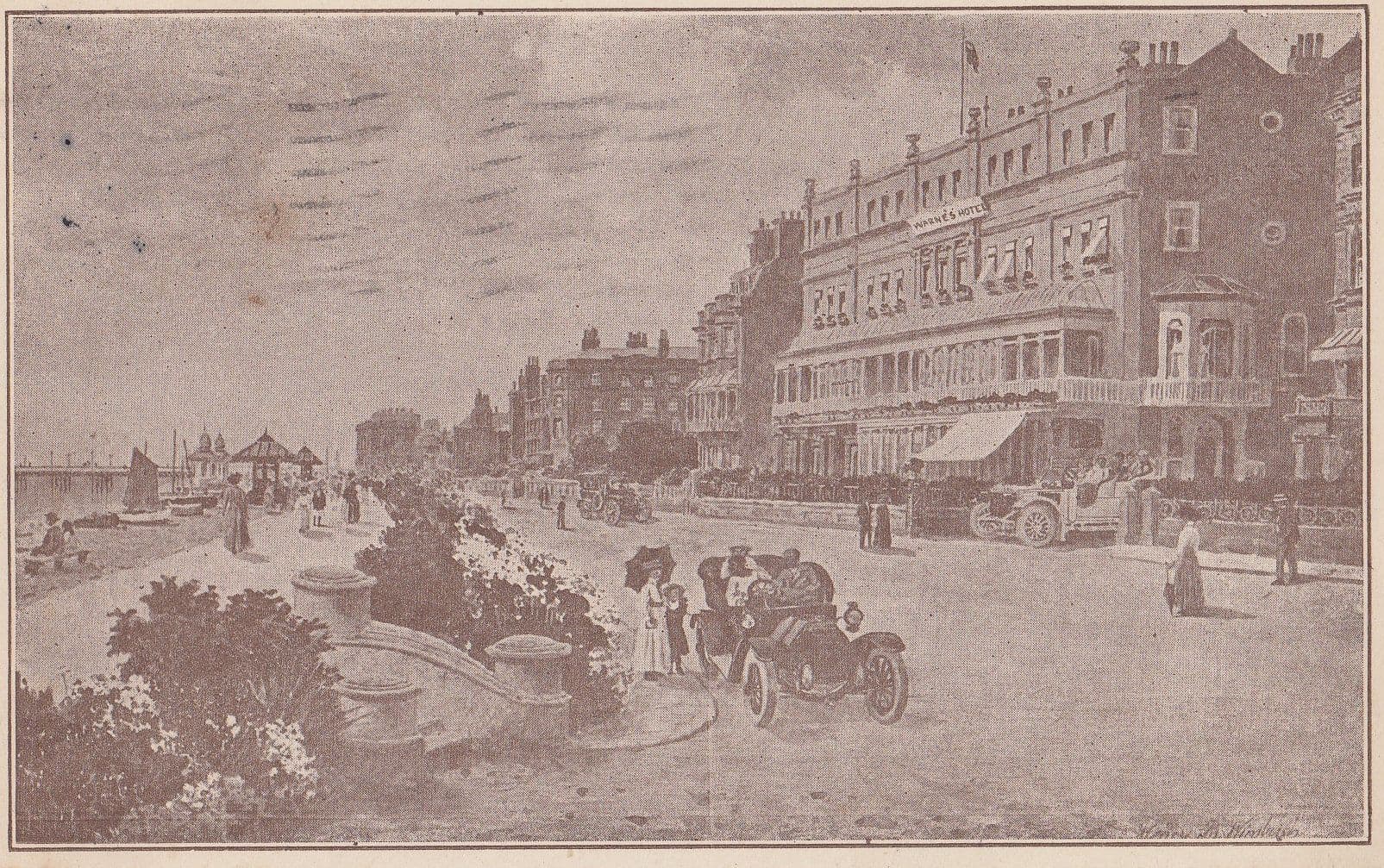 Warnes Hotel Worthing Sussex Advertising Postcard