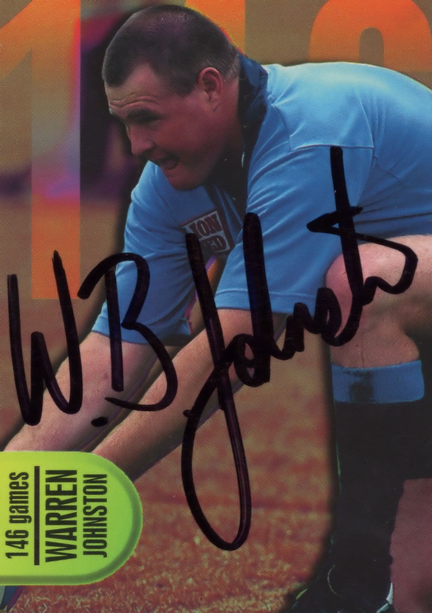 Warren Johnston Northland Team Rugby New Zealand Hand Signed Card Photo
