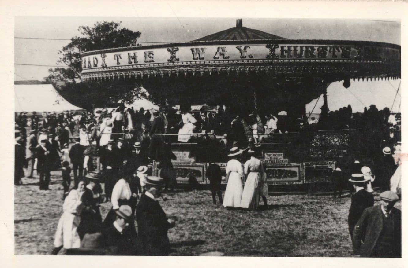 Warrington Yorkshire 1913 Fair Carousel PB Postcard Photo
