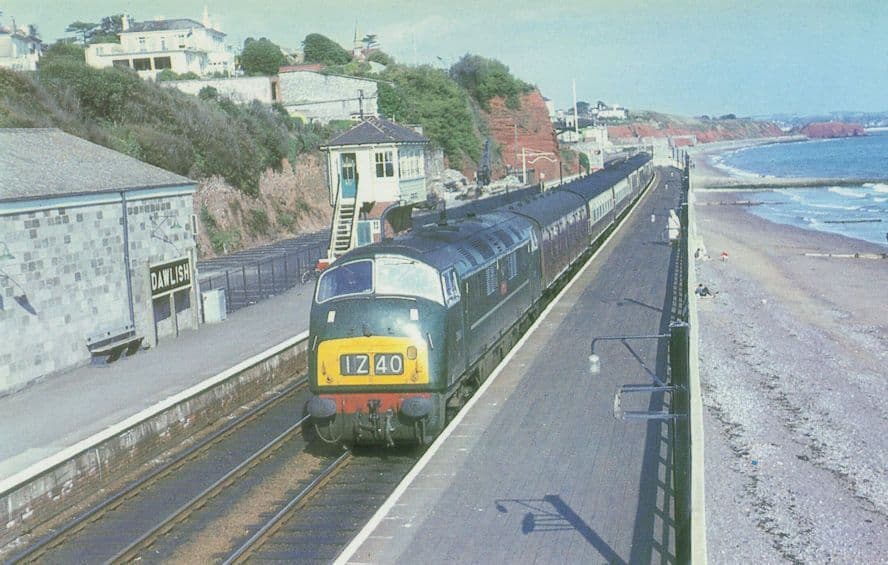 Warship Class D854 Tiger Train To Falmouth Railway Station Postcard