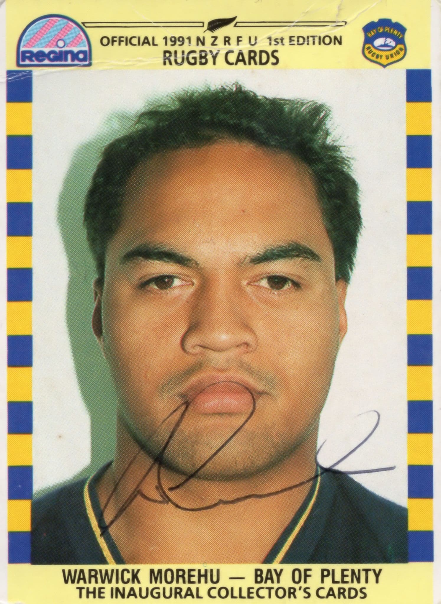 Warwick Morehu Bay Of Plenty Rugby 1991 Hand Signed Card Photo