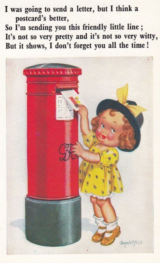 Was Going To Send A Letter But A Postcard Is Better Child Letterbox Cute Card