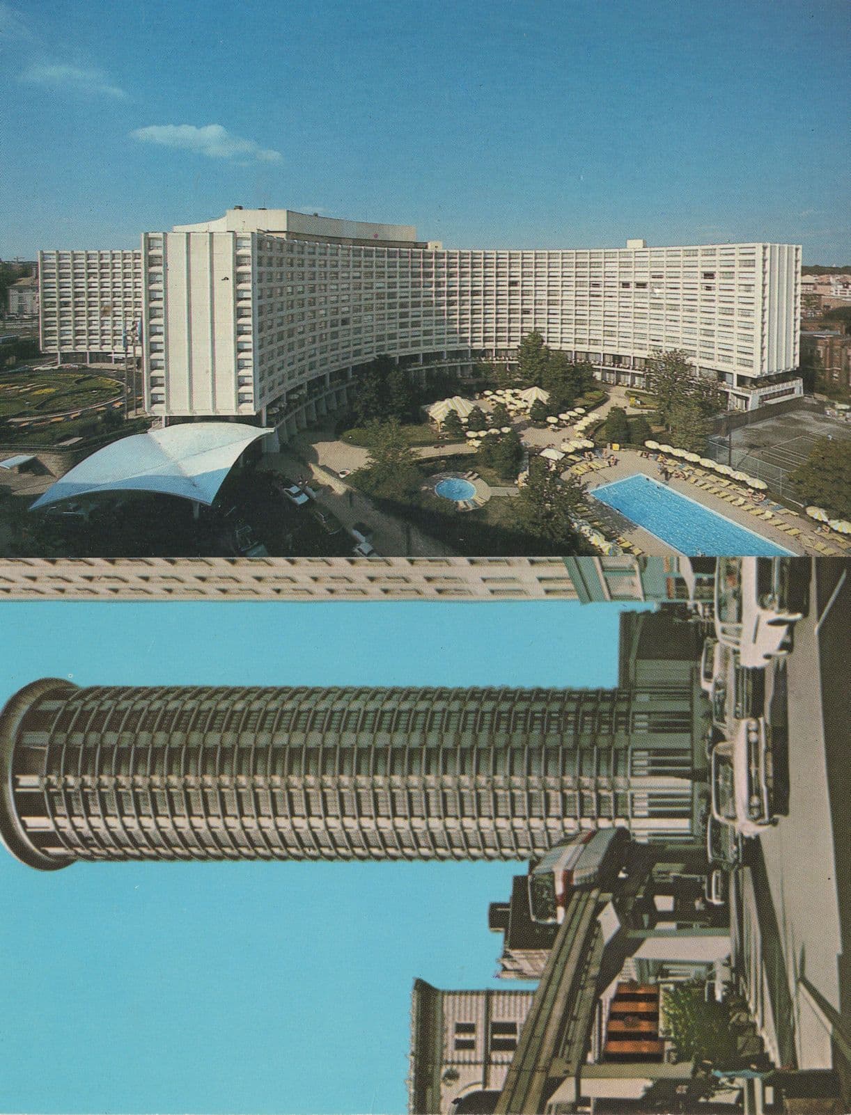 Washington Hilton Hotel & Towers Plaza 2x USA Mint Panorama Postcard
