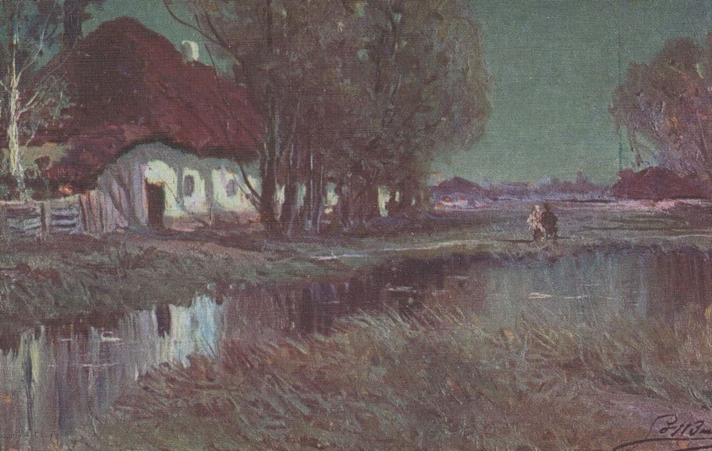 Wasilieff Clair de Lune Petite Russie Lapina Oilette Postcard