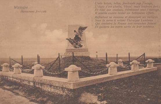 Waterloo Francois Monument Antique Battle Of Remembrance Statue History Postcard
