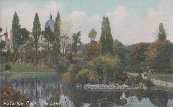 Waterlow Park Lake Antique Postcard