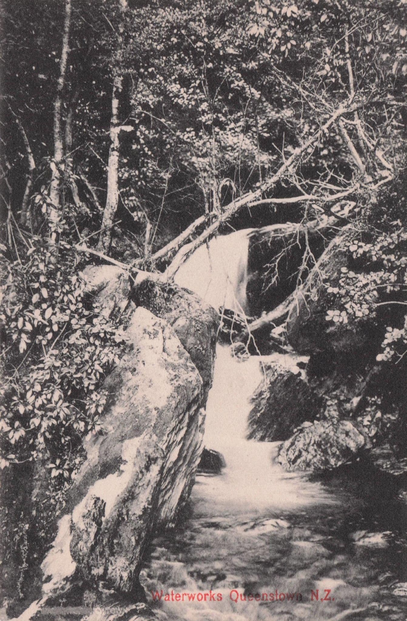 Waterworks Queenstown New Zealand Rare Hotops Old Postcard