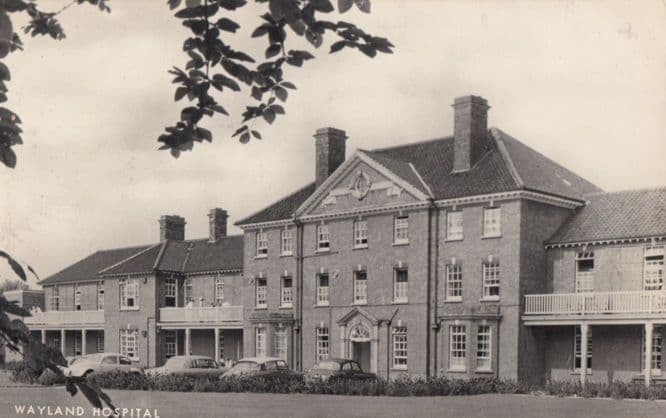 Wayland Hospital Attleborough Norfolk Vintage Real Photo Postcard