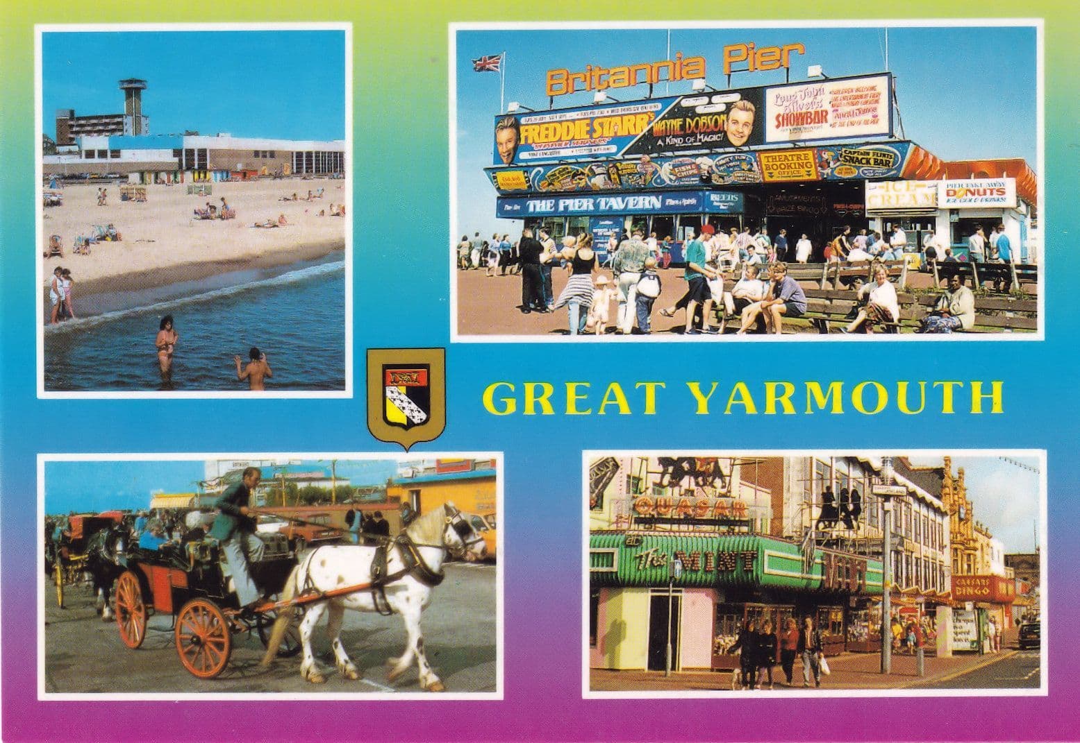 Wayne Dobson Freddie Starr Live At Great Yarmouth Postcard