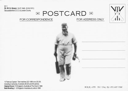 WC Grace Victorian England Cricket Legend Rare Photo Postcard