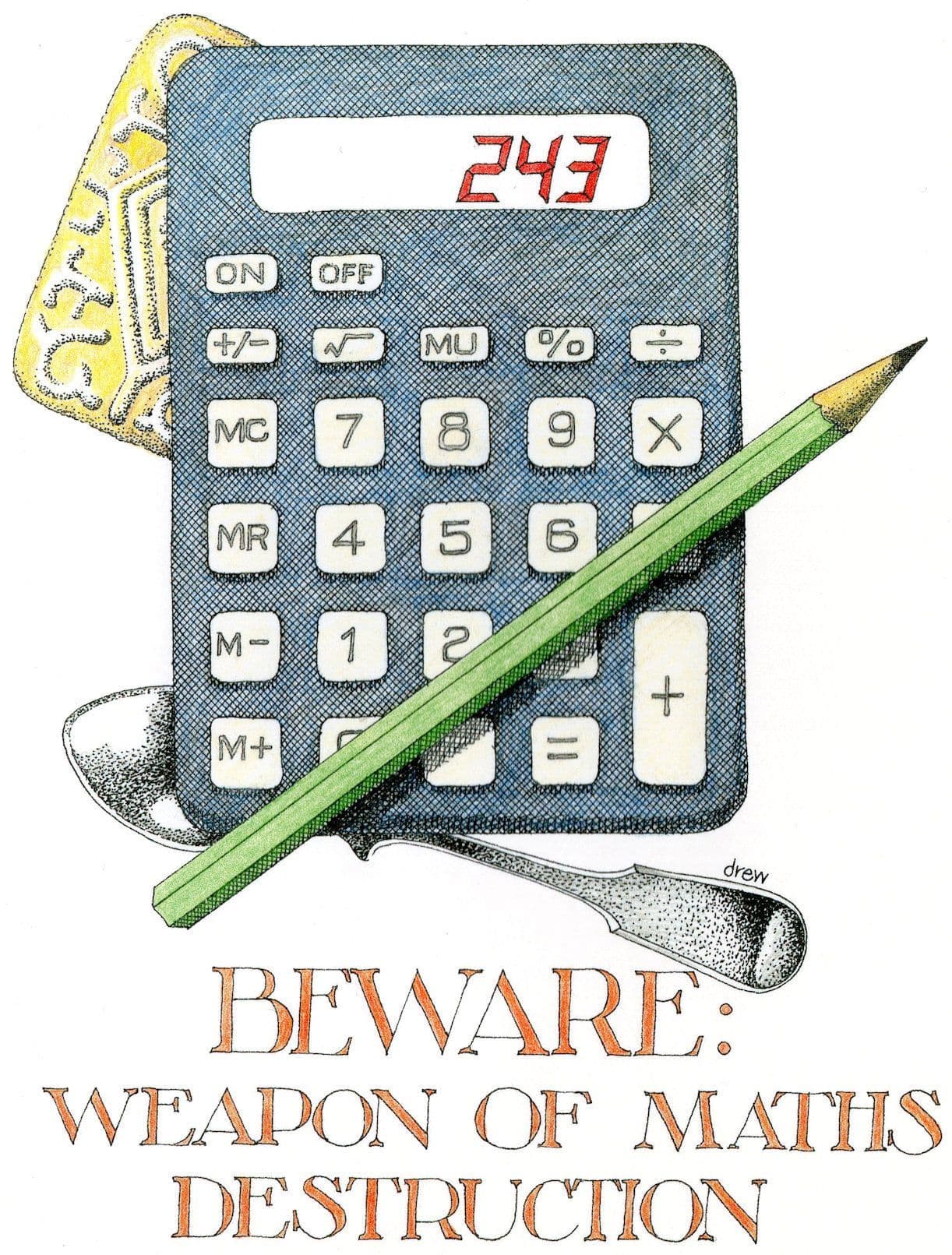 Weapons Of Mass Maths Destruction Calculator Comic Postcard