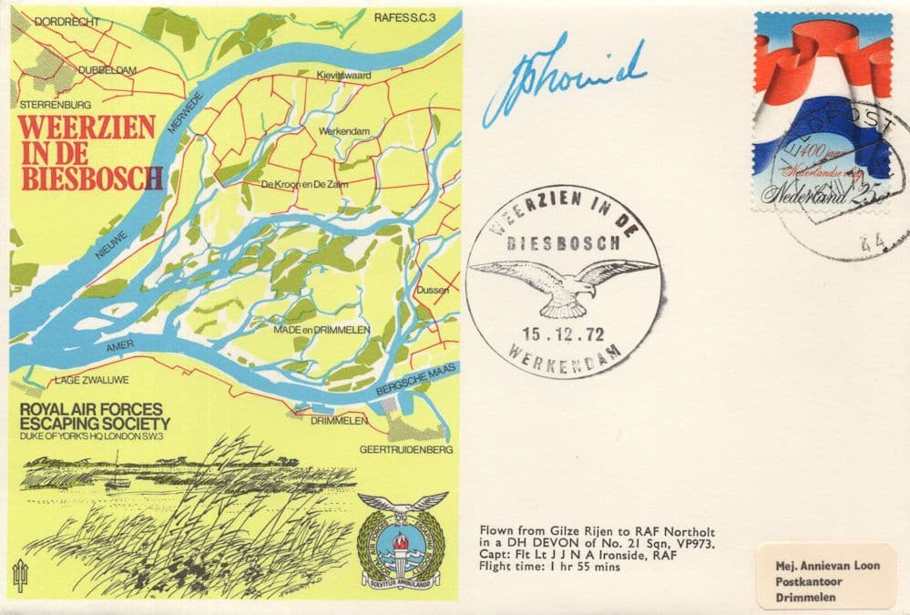 Weerzien In De Biesbosch Holland RAF Escaping Society Hand Signed  FDC