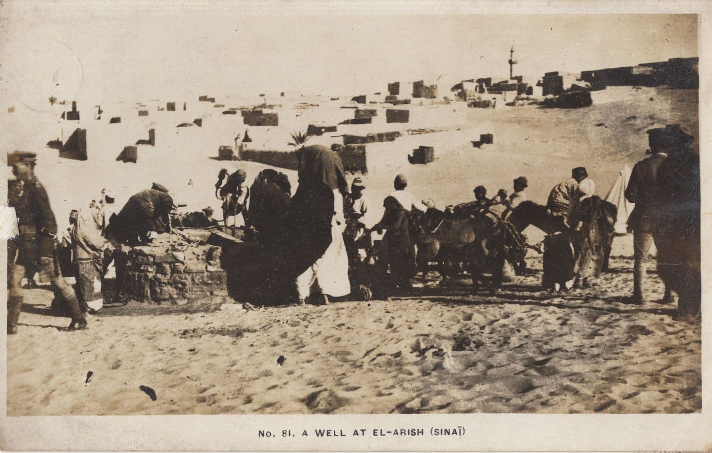 Well At El-Arish Egypt Antique Postcard
