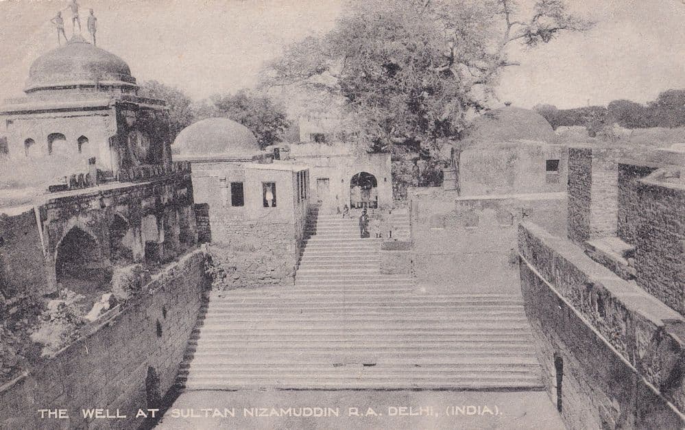 Well Nizamuddin Delhi Indian Antique Postcard