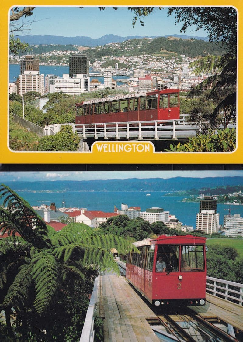 Wellington Cable Car at Kelburn New Zealand incl Sample 2x Postcard s
