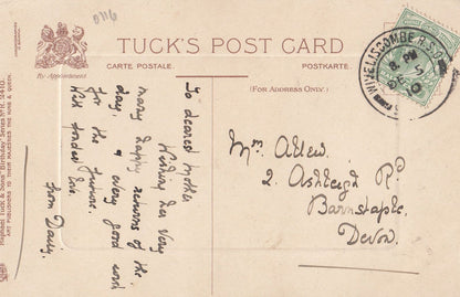 Welscombe Railway Station 1910 Postmark Birthday Greetings Postcard