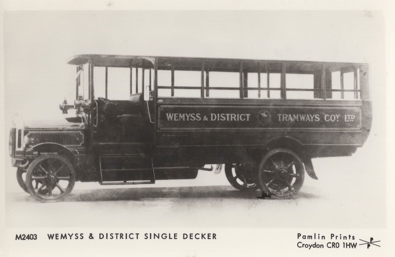 Wemyss & District Old Single Decker Bus Tramways Coach Postcard