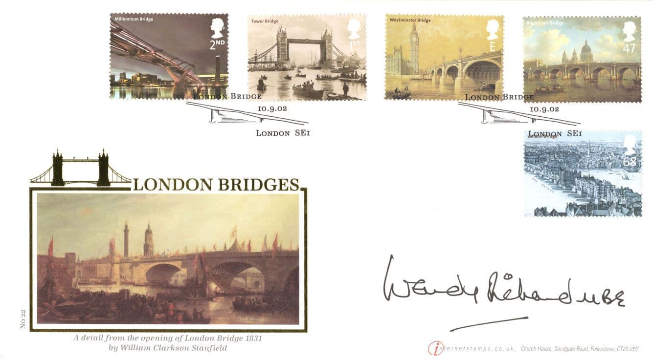 Wendy Richards Eastenders London Bridges Hand Signed LTD TO 85 FDC