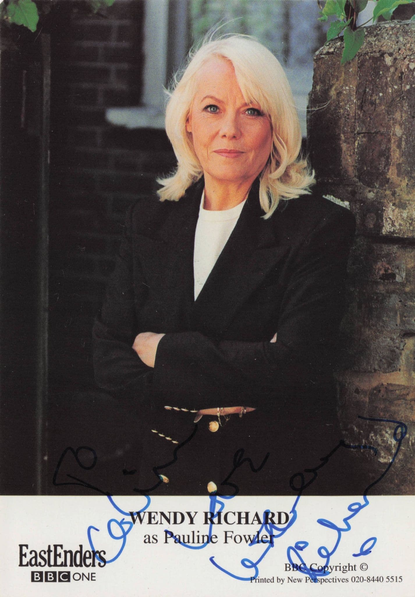 Wendy Richards Pauline Fowler Eastenders Hand Signed Cast Card Photo