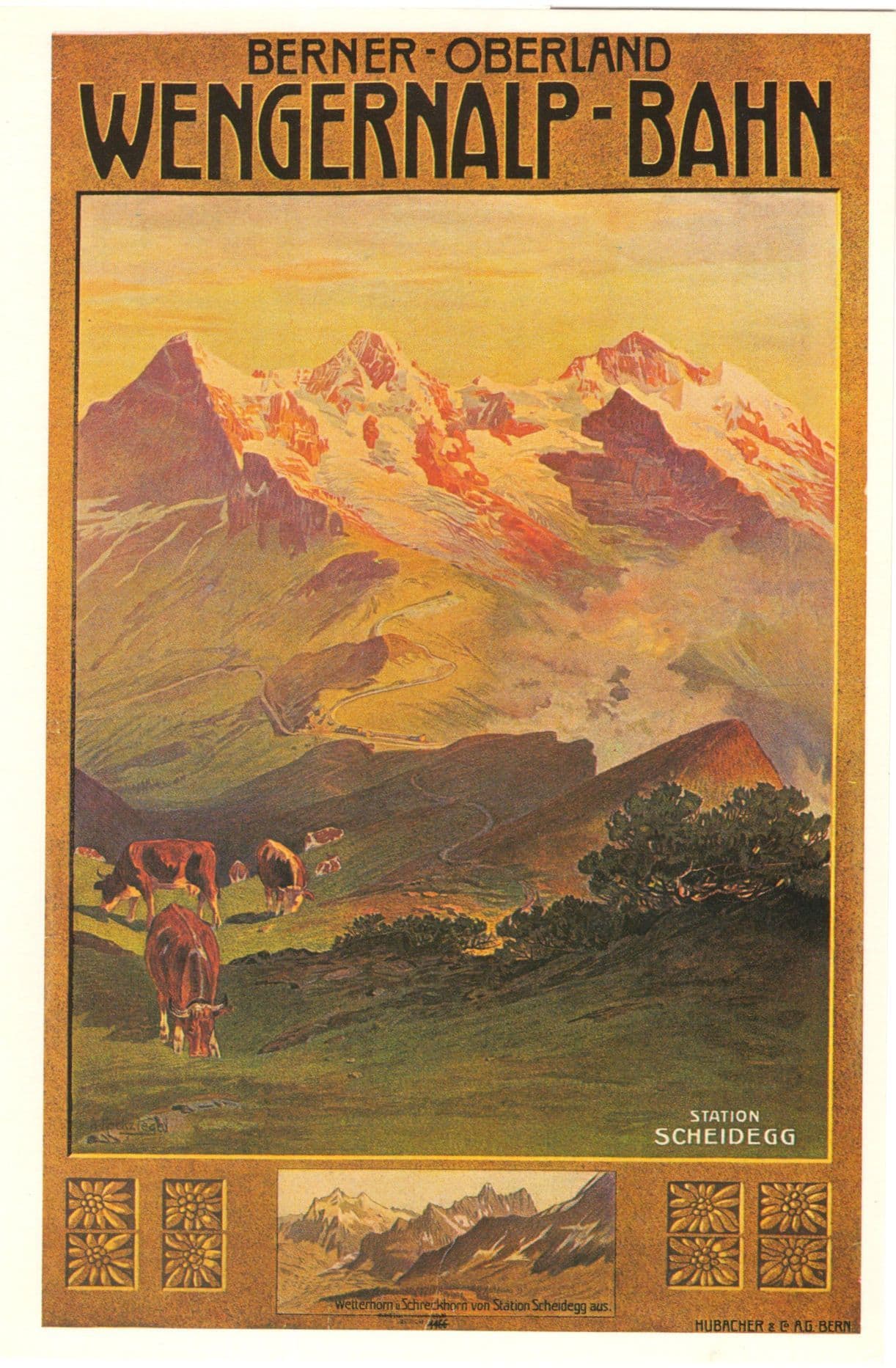 Wengernalp Bahn Railway 1905 Switzerland Poster Postcard