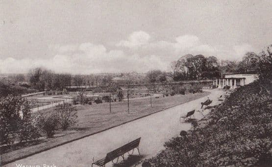 Wensum Park Norwich Man & Newspaper Antique Postcard