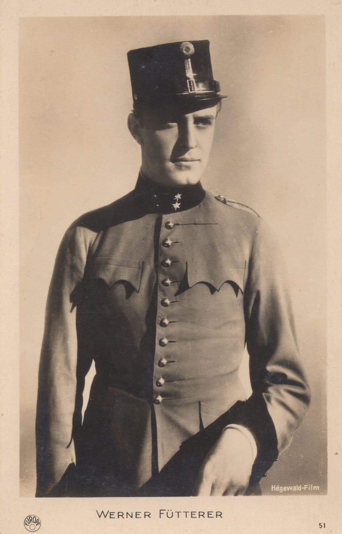 Werner Futterer Military Uniform German Actor Theatre Postcard