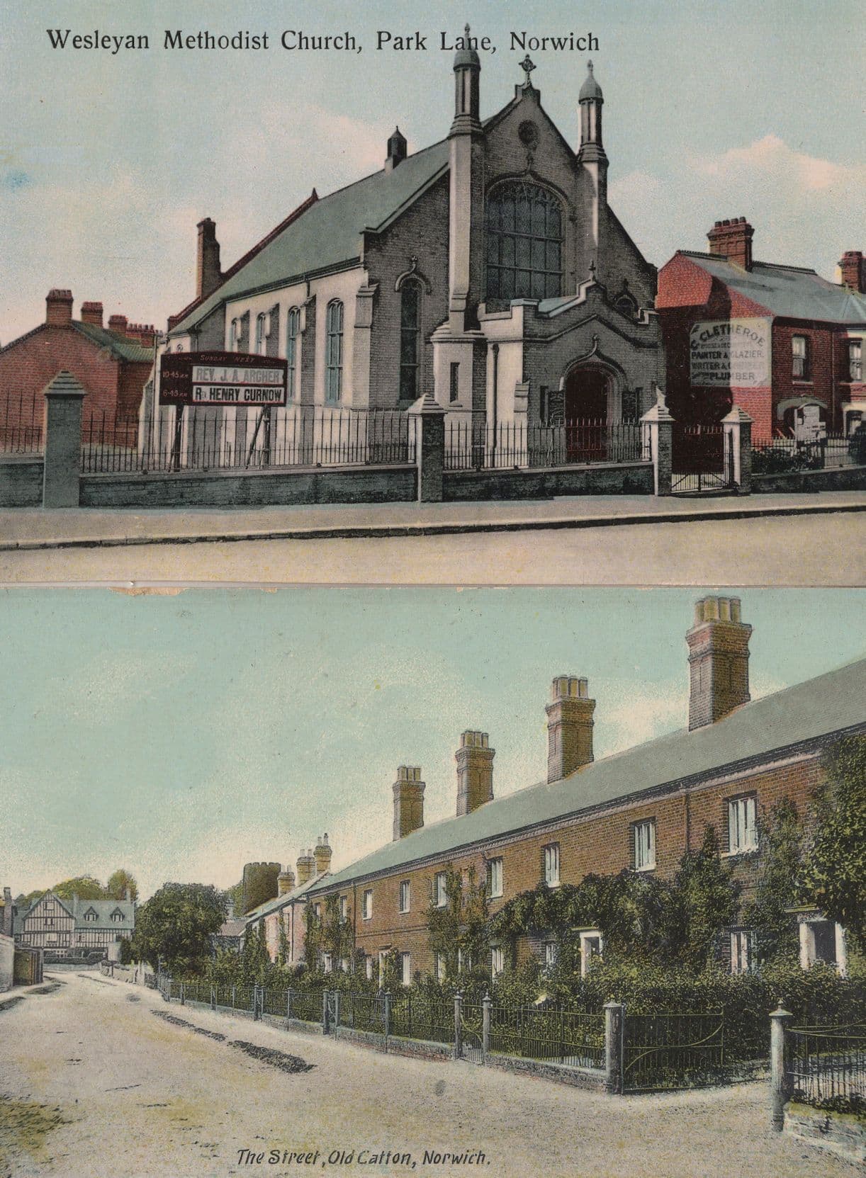 Wesleyan Methodist Church Norwich Old Catton 2x Postcard s